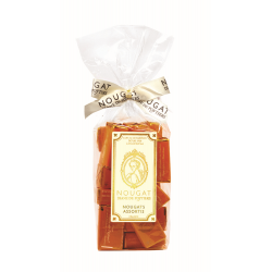 Sachet Nougat de Montélimar - enrobé chocolat lait orange - 400g