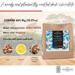 Chocolat noir Valrhona - Caraïbe - 66% de cacao