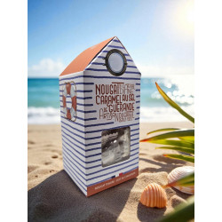 Nougat "Marinière" Caramel sel de Guérande tendre Cabine de plage - 120g