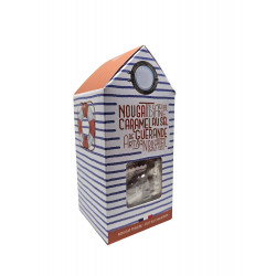Nougat "Marinière" Caramel sel de Guérande tendre Cabine de plage - 120g