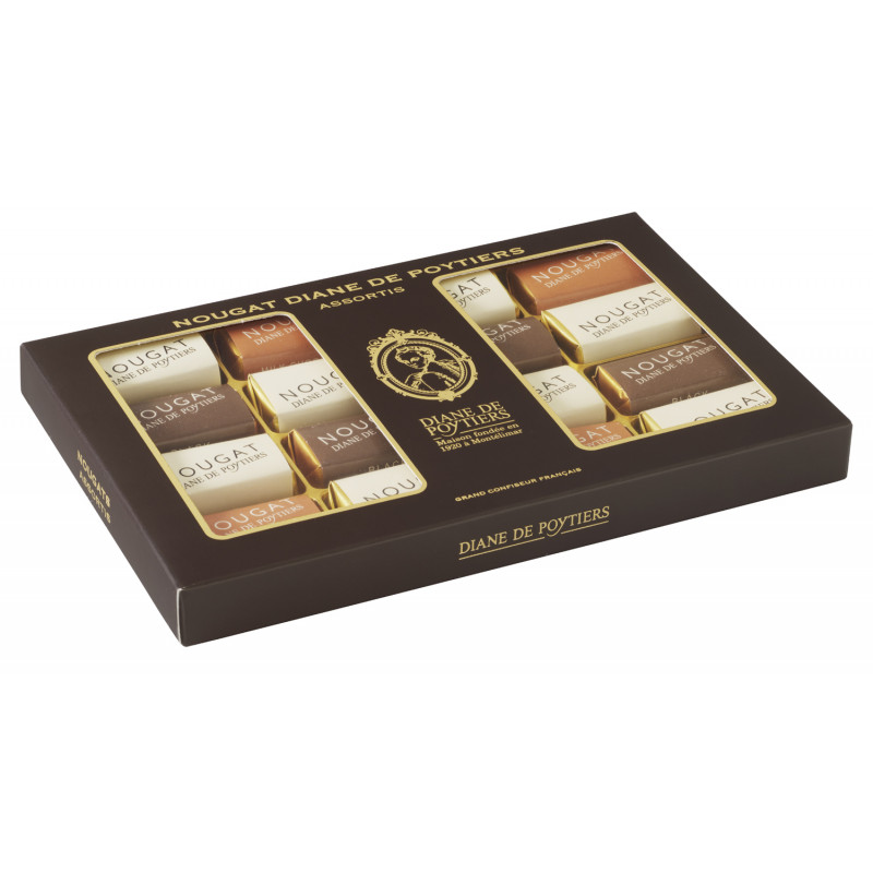 16 Dominos nougats de Montélimar assortis - Étui carton 180g